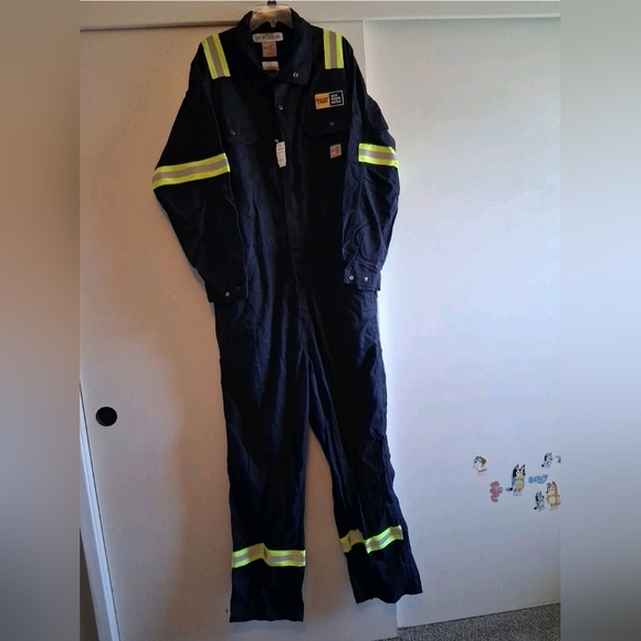 Carhartt FR Flame Resistant Workwear Coveralls Welder Mechanic 391-20 L Blue - Picture 3 of 6